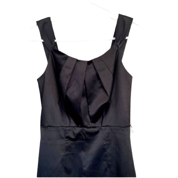 The Limited Event Satin‎ Sheath Dress Pleated Bodice Little Black Dress Size 2 - Picture 2 of 7